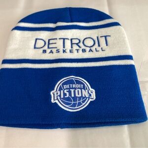 Detroit Pistons Basketball skull cap, blue/white in original bag. Pre-owned